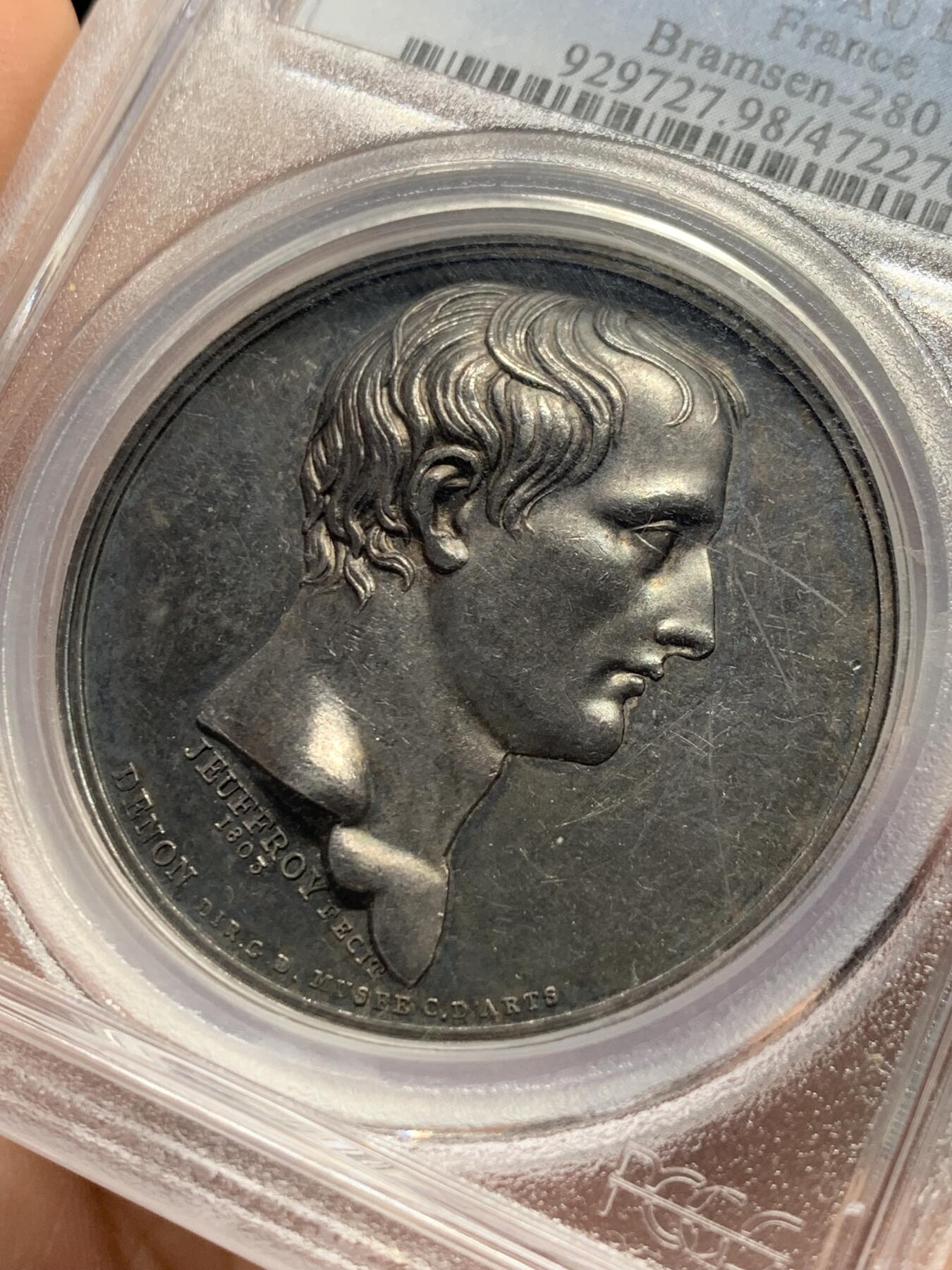 《竞宝斋》第339场 周日，周一，周二 3场连拍 （全场包邮） PCGS AUD 法国拿破仑一世参观博物馆美第奇的维纳斯，原铸超高浮雕