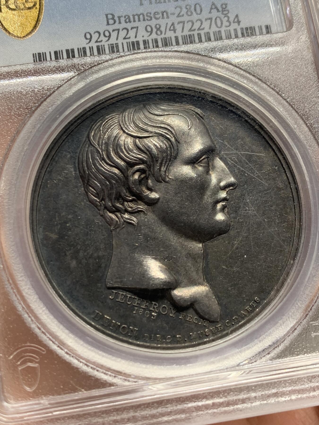 《竞宝斋》第339场 周日，周一，周二 3场连拍 （全场包邮） PCGS AUD 法国拿破仑一世参观博物馆美第奇的维纳斯，原铸超高浮雕