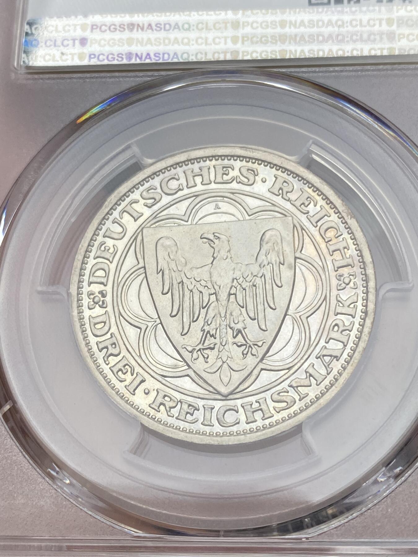 万国钱币拍卖第039期 PCGS PR67 1931魏玛共和国精制马格德堡景观3马克 媲美现代币的工艺与分数，肉眼无暇状态。