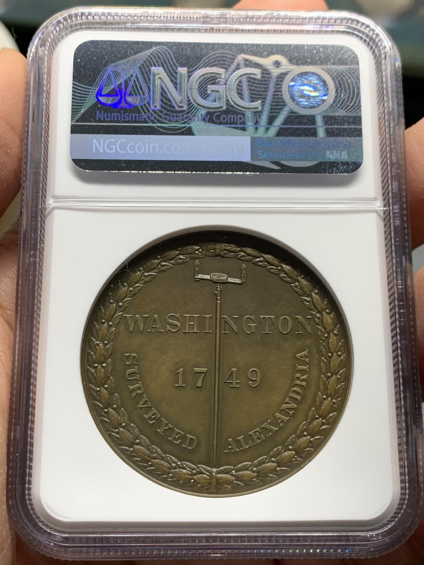 《竞宝斋》第339场 周日，周一，周二 3场连拍 （全场包邮） NGC MS64 美国1904年华盛顿国家纪念碑协会纪念章 略有低评，上海NGC评美国品种习惯性压分，状态可以到65 66