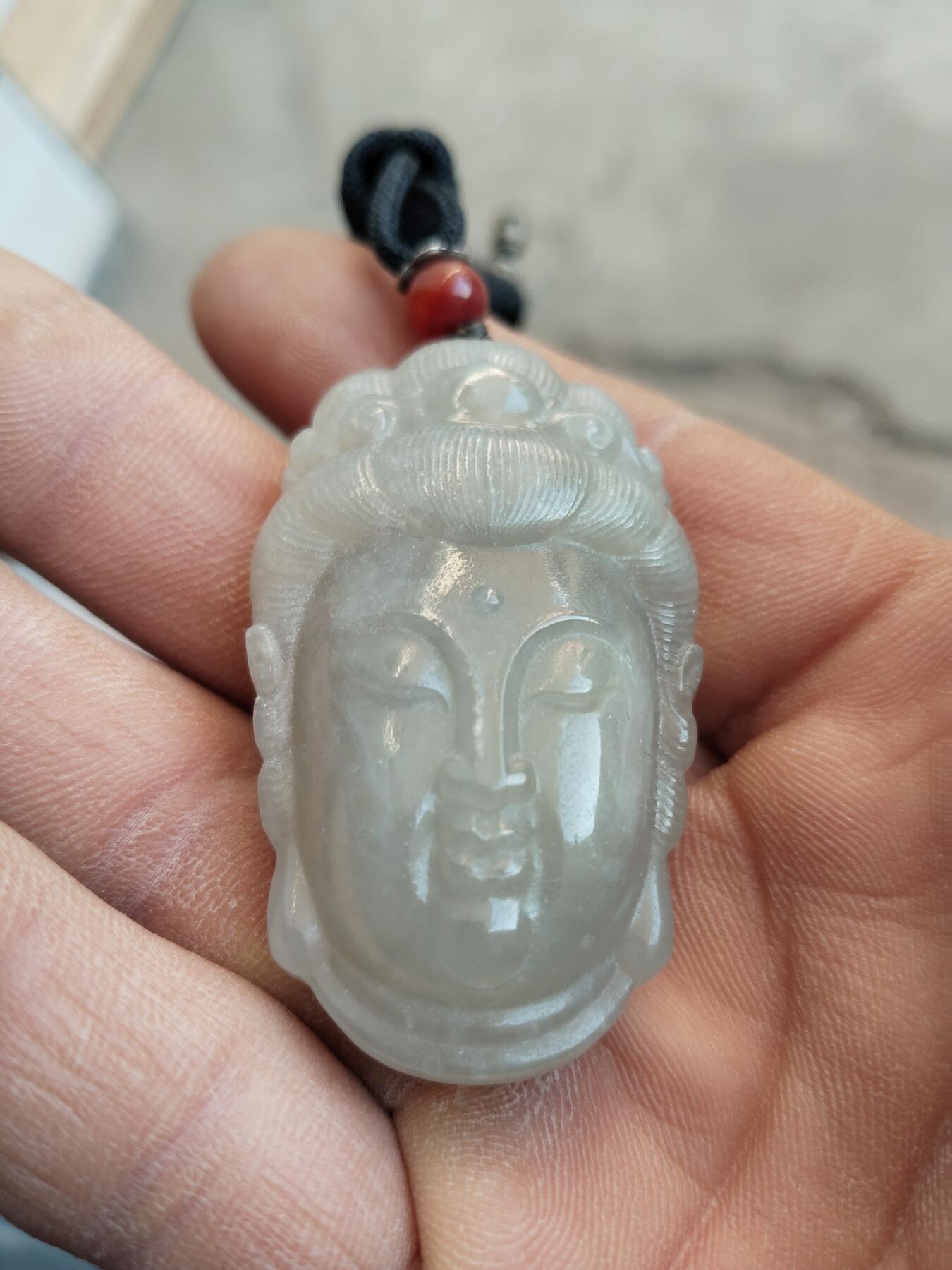 精品和田玉专场 和田玉观音头像吊坠