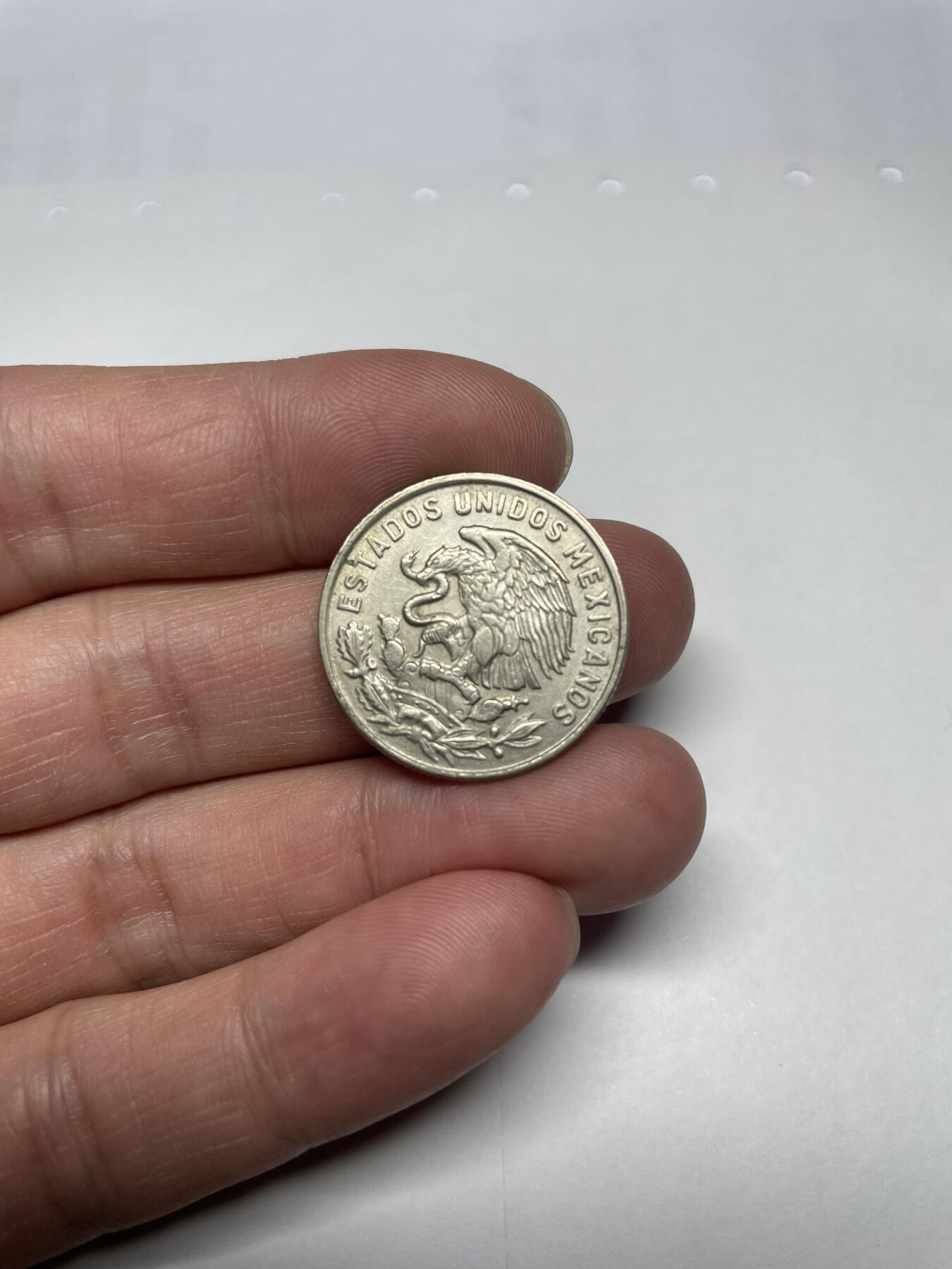 每日一拍，2024年集古藏今外币拍卖第十九期-第5场—（总第185拍），可以寄存60天，满160元包邮。 1967年墨西哥50分