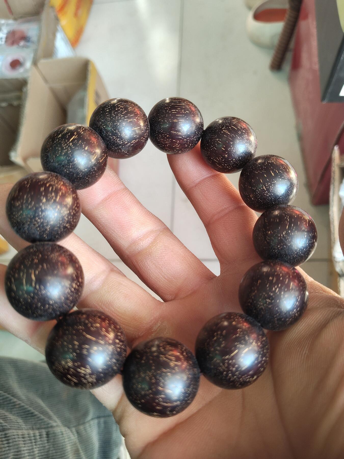 精品手串专场 印度小叶紫檀2.0爆满金星带证书