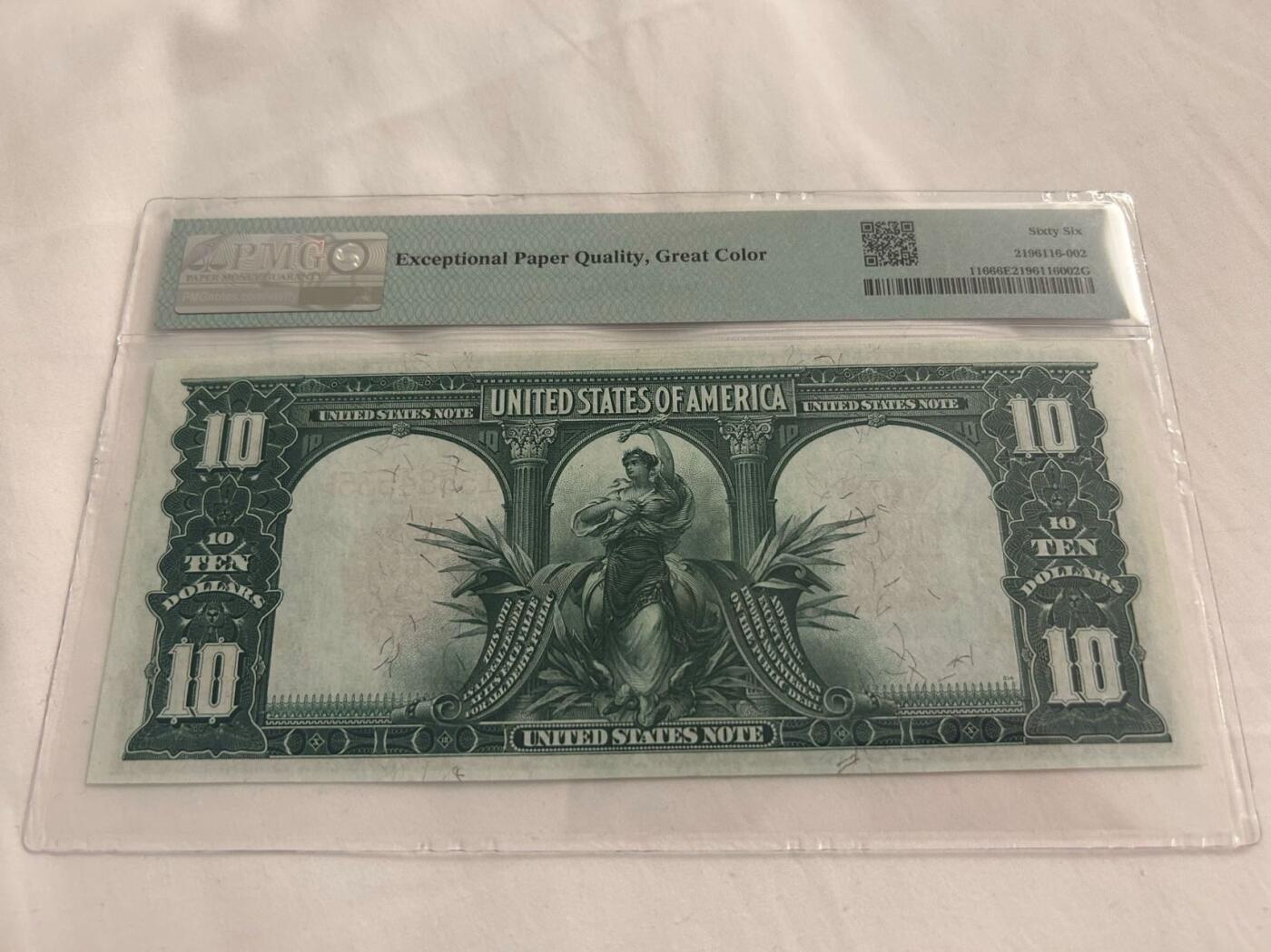 收藏联盟Quantum Auction 新纪元大拍 第400期拍卖 @征集拍品 长期供货可享分佣福利 1901年美国大票幅法币券 名誉品种野牛券 早期稀有编码Fr# PMG66E带有great color正面评价 亚军分 3/1 finer