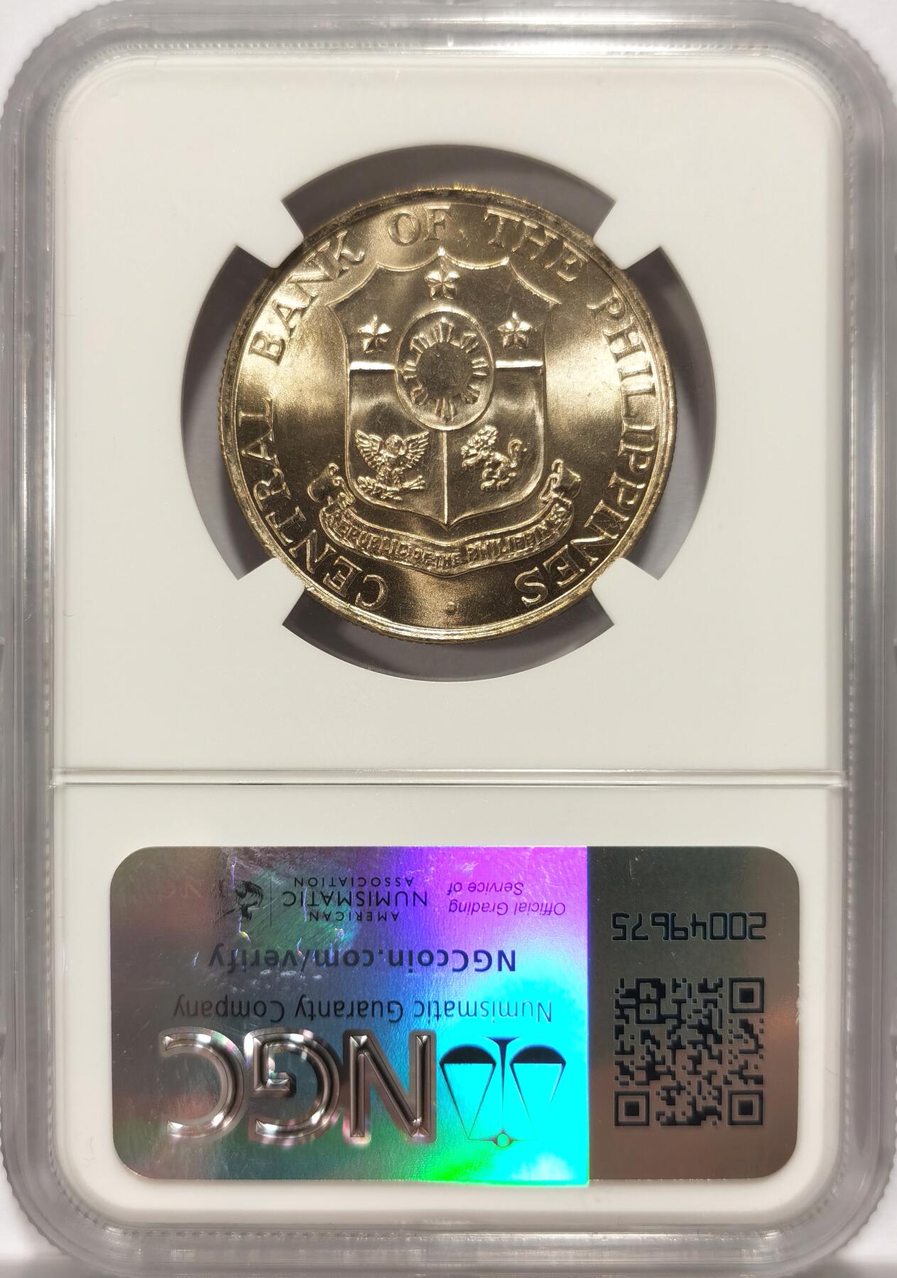 博洋堂世界钱币拍卖第104期（全场包邮） NGC MS65 菲律宾1964年打铁女神50分