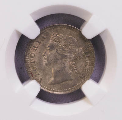 NGC-MS63 1886英属毛里求斯10分银币 小特年粉光 - NGC-MS63 1886英属毛里求斯10分银币 小特年粉光