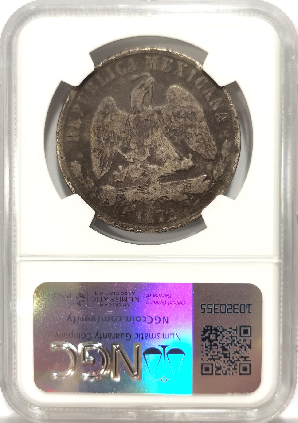 博洋堂世界钱币拍卖第104期（全场包邮） NGC GOOD 墨西哥1872年GO S版天平鹰洋