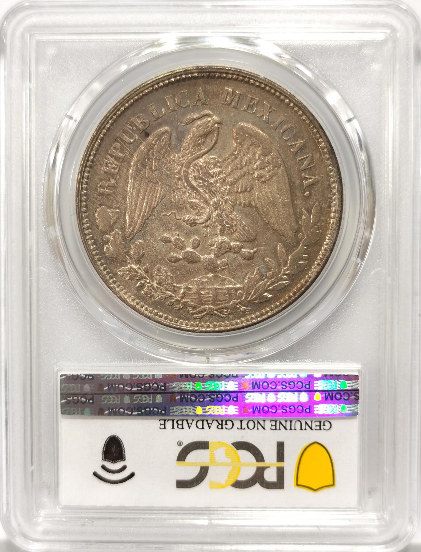 博洋堂世界钱币拍卖第104期（全场包邮） PCGS AU 墨西哥1905年MO AM版直边鹰洋，原味包浆，S.P.Rutherford名家旧藏