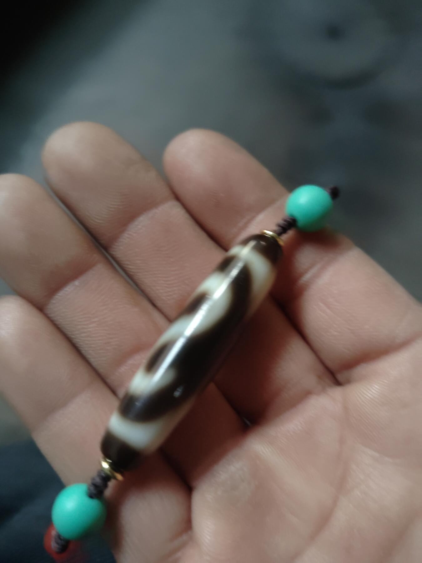 精品天珠专场 台工艺一代天珠金钱勾天珠带证书