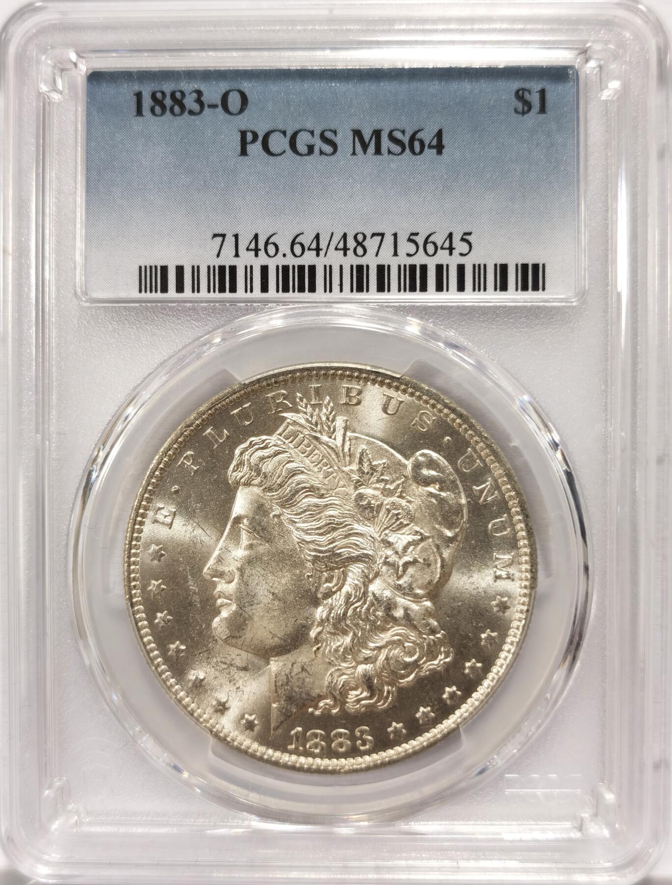 博洋堂世界钱币拍卖第104期（全场包邮） PCGS MS64 美国1883-O摩根大银币