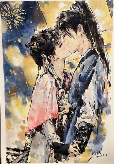 白泽拍卖卡牌手绘专场第10期（精品大拍） - 2024 迟迟手绘画 永夜星河 尺寸：24cm*37cm