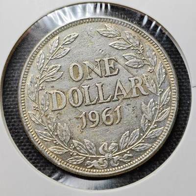 KK钱币收藏小铺 第202期 2月预留时间 每日一拍 周末发货 -  1961利比里亚1元银币
