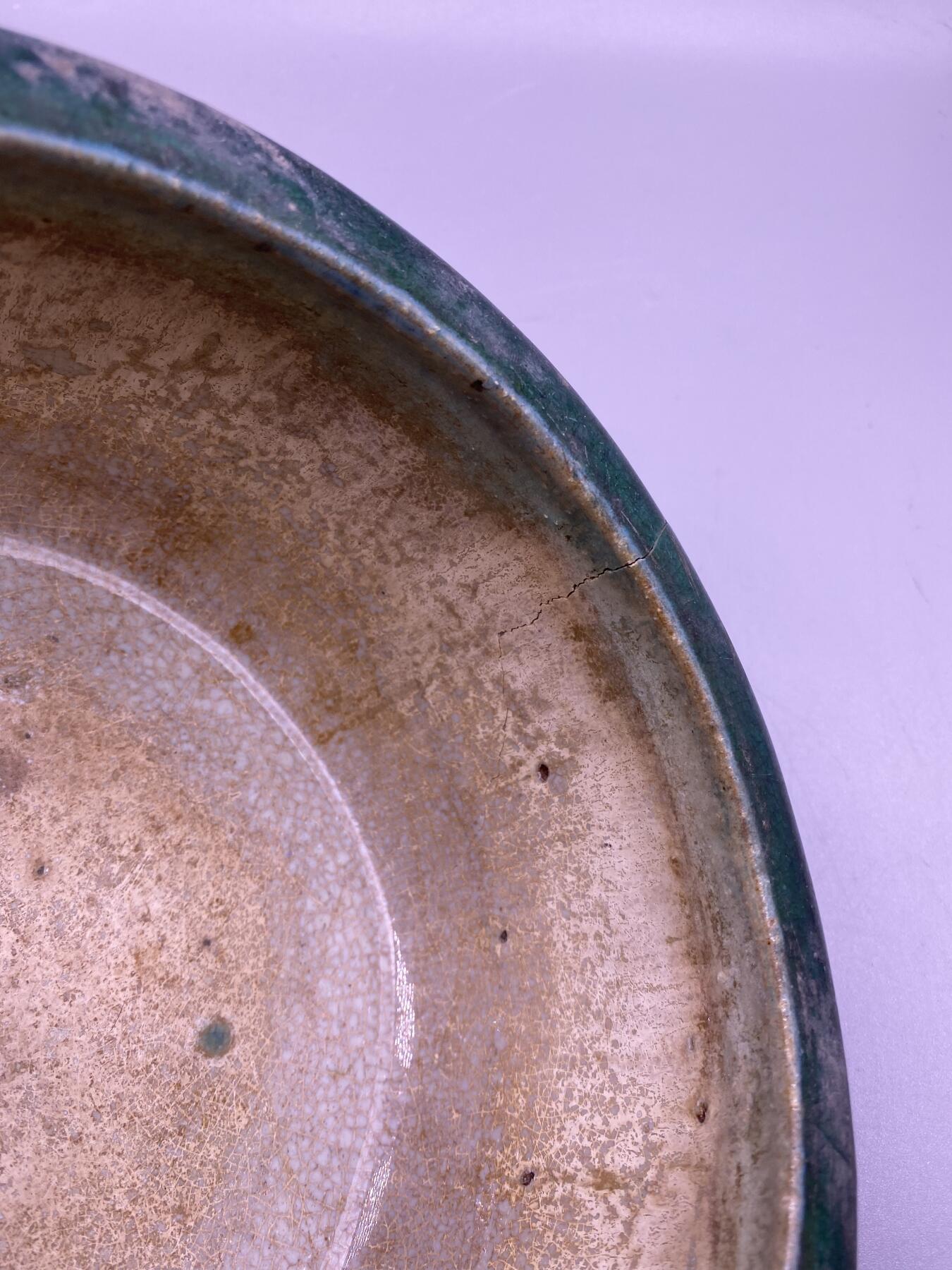 老窑绿釉卷缸，尺寸19*9厘米，品相如图，168包快递