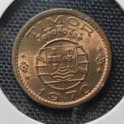 KK钱币收藏小铺 第197期 2月预留时间 每日一拍 周末发货 -  1970葡属东帝汶50分铜币 好品