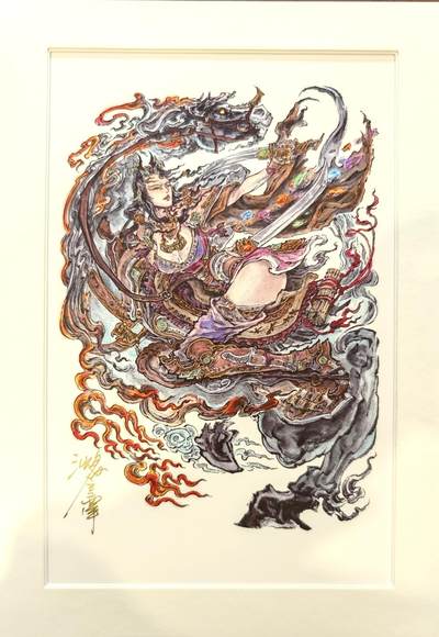 白泽拍卖卡牌手绘专场第10期（精品大拍） - 2024 启读文化 手绘复制画 邓婵玉 016/500 沈鑫亲签 尺寸21cm*30cm（2）