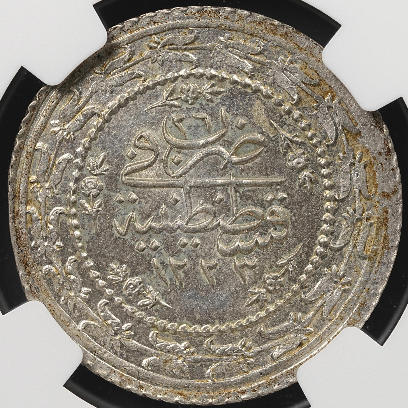修遠堂世界钱币第五十一期 全场包邮 NGC MS64 AH1223//26 奥斯曼帝国 1.5KURUSH银币