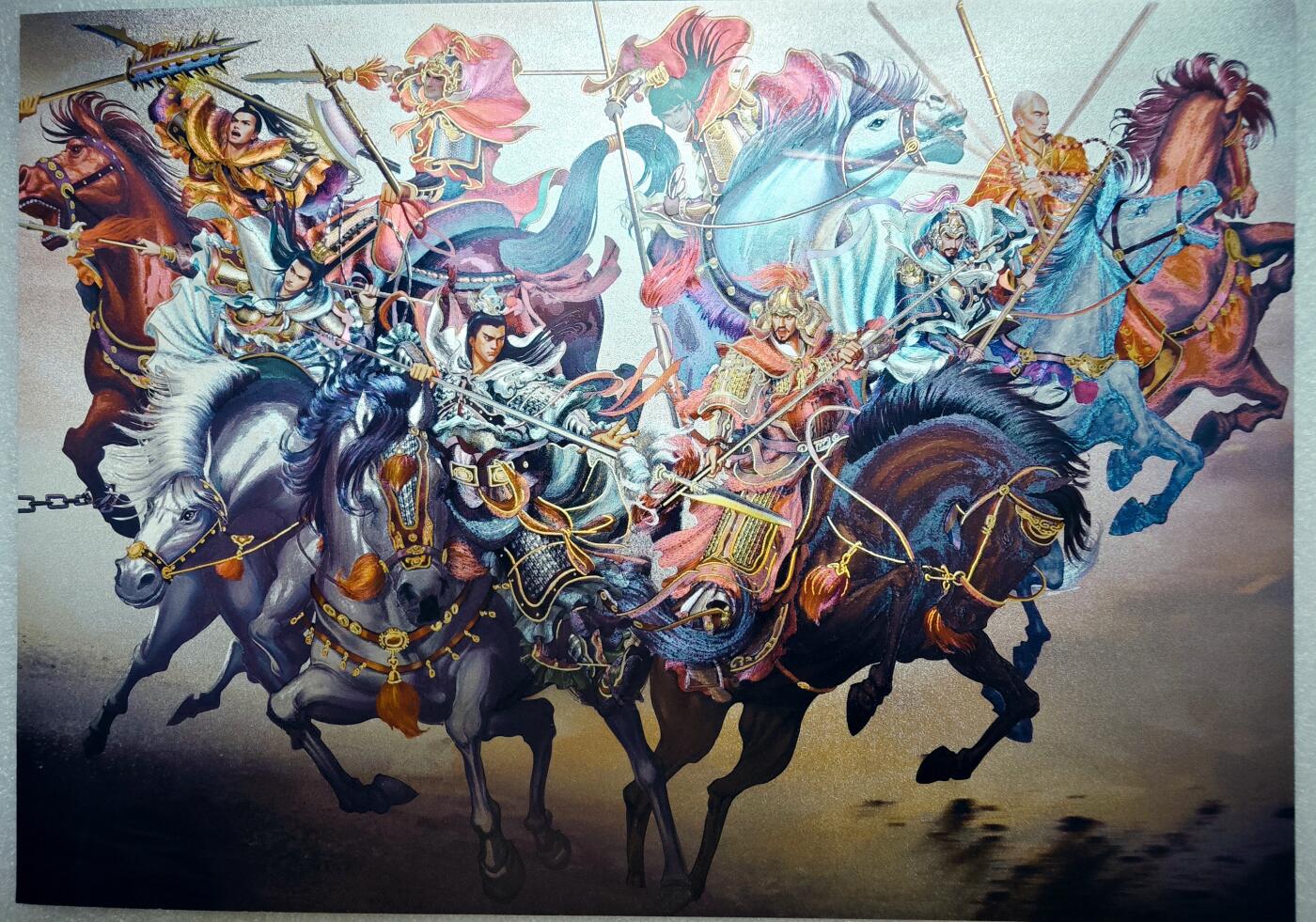 白泽拍卖卡牌手绘专场第10期（精品大拍） 2024 百里卡牌 山海经系列 A4卡头 编号：0012 苍之飞鸿亲签 粗闪，忠烈杨家将 七郎八虎，杨门女将 A4冷烫粗闪