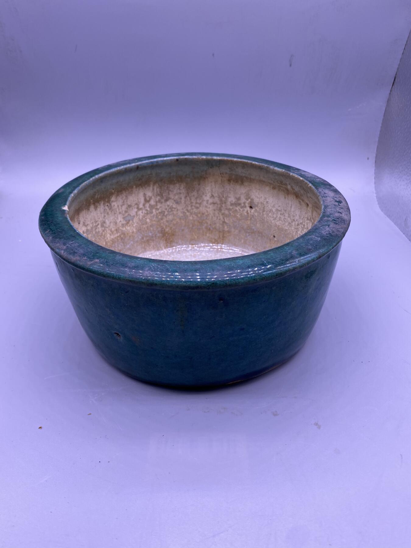 老窑绿釉卷缸，尺寸19*9厘米，品相如图，168包快递