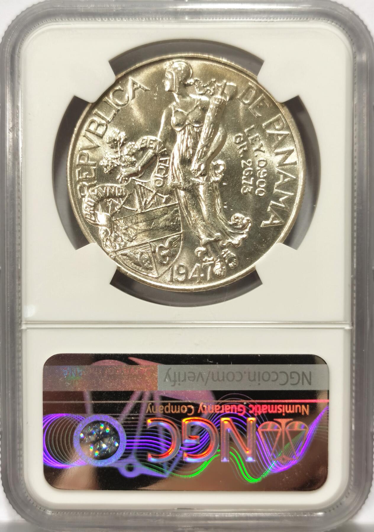 博洋堂世界钱币拍卖第104期（全场包邮） 巴拿马1947年1巴波亚银币NGC-UNCD，女神系大主币，原汁原味老包浆，包浆醇厚，币面清爽干净又漂亮，状态极佳，疑似错杀评级低评，状态和品质秒杀极大部分MS63。