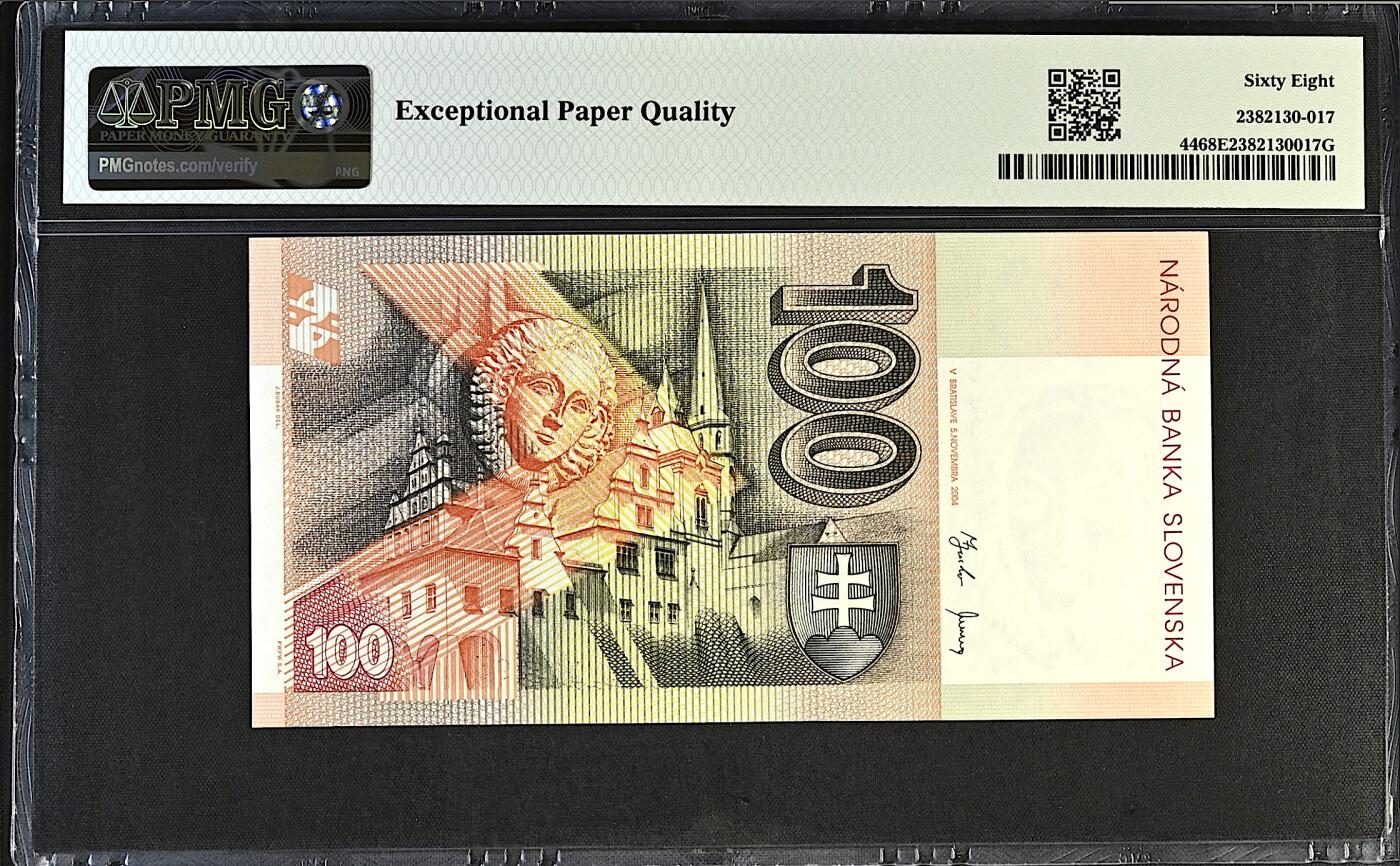 《张总收藏》180期-评级币百拍特别场 斯洛伐克100克朗 PMG68E 2004年 无4