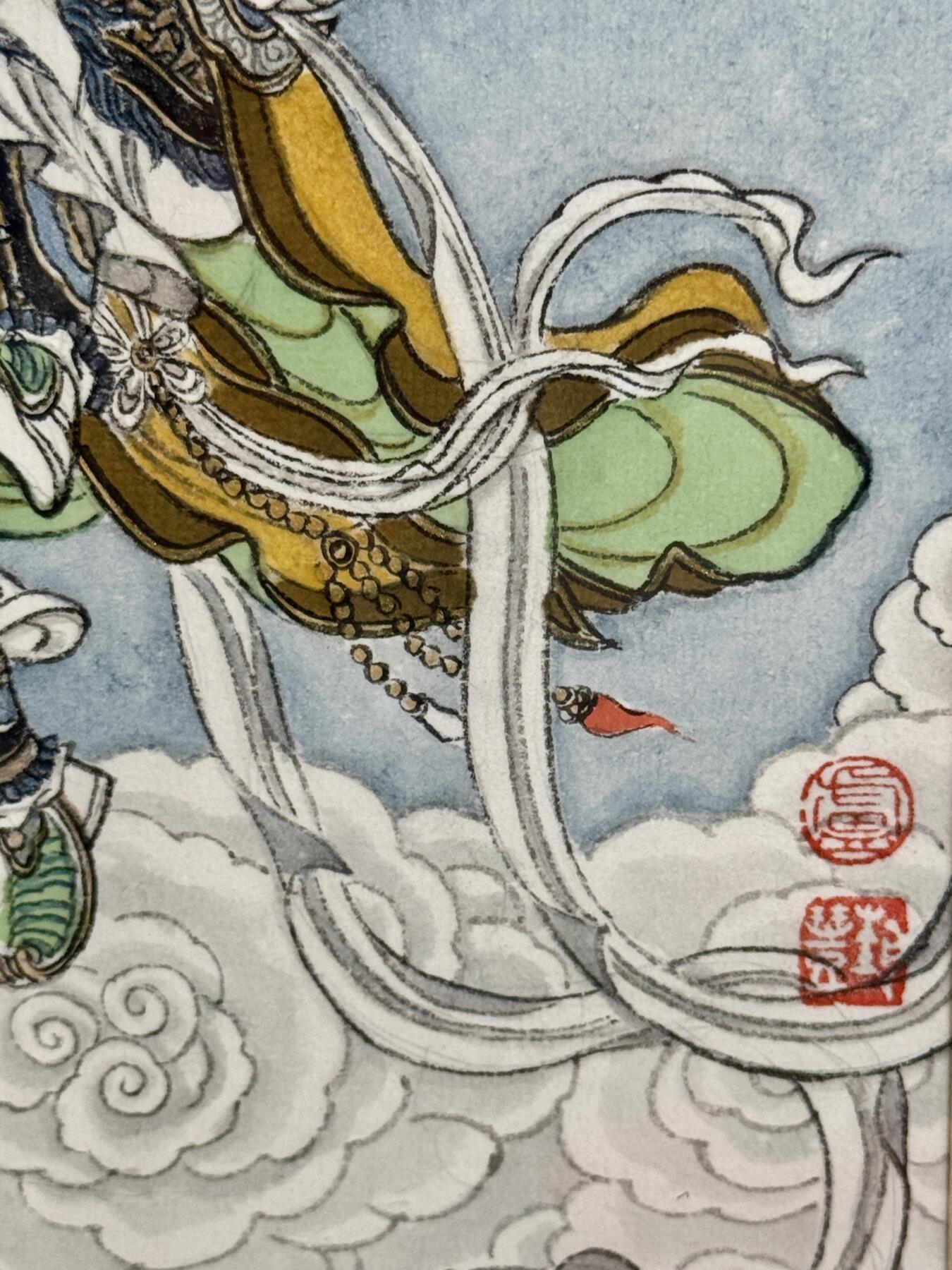 白泽拍卖卡牌手绘专场第10期（精品大拍） 2024 卢艺丰手绘画 齐天大圣 尺寸：画芯14.5cm*23.5cm，画框23cm*32cm 已装裱