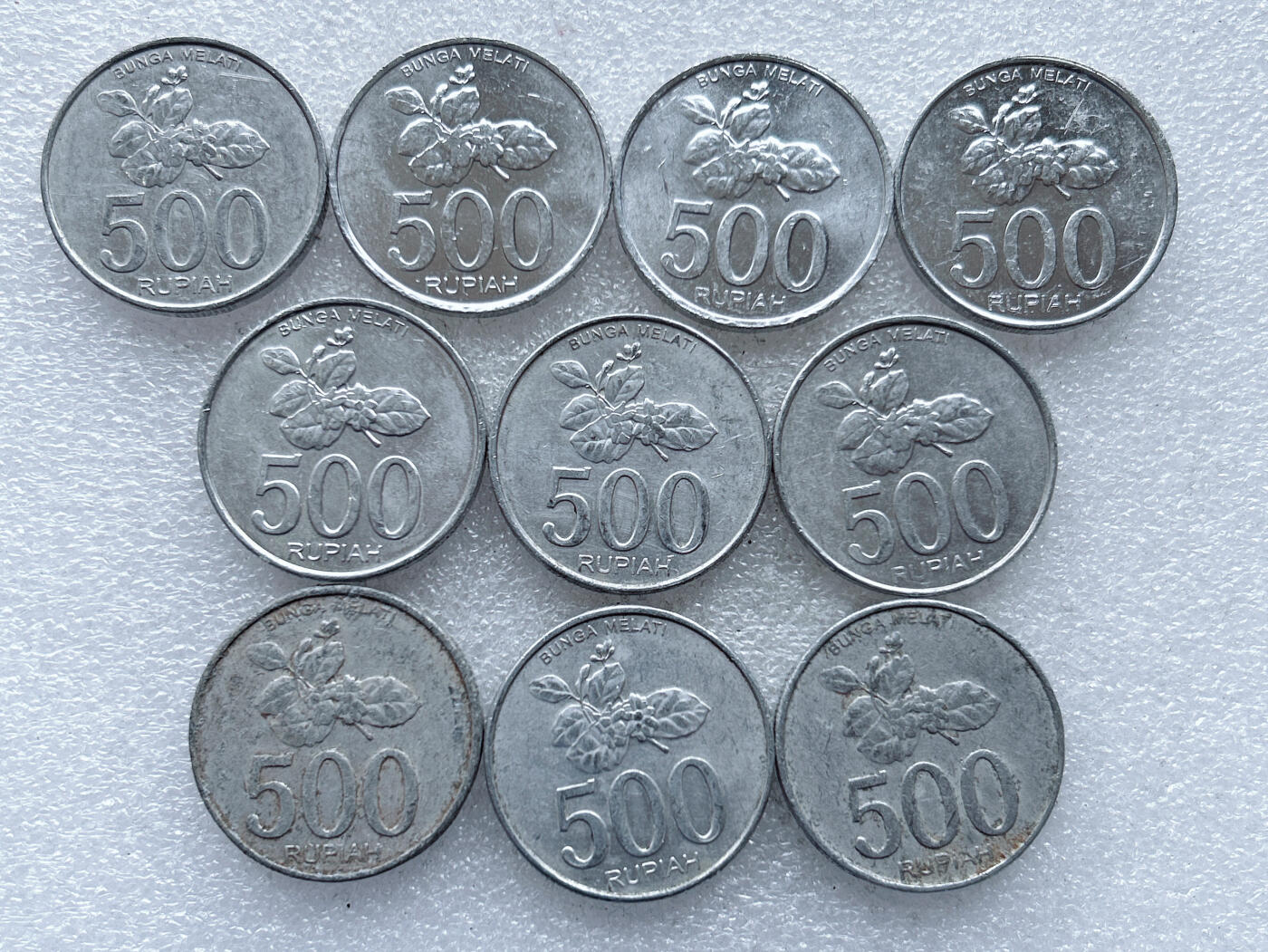 第一海外回流一元起拍收藏 散集专场. 第152期 印度尼西亚500卢比铝币 10枚