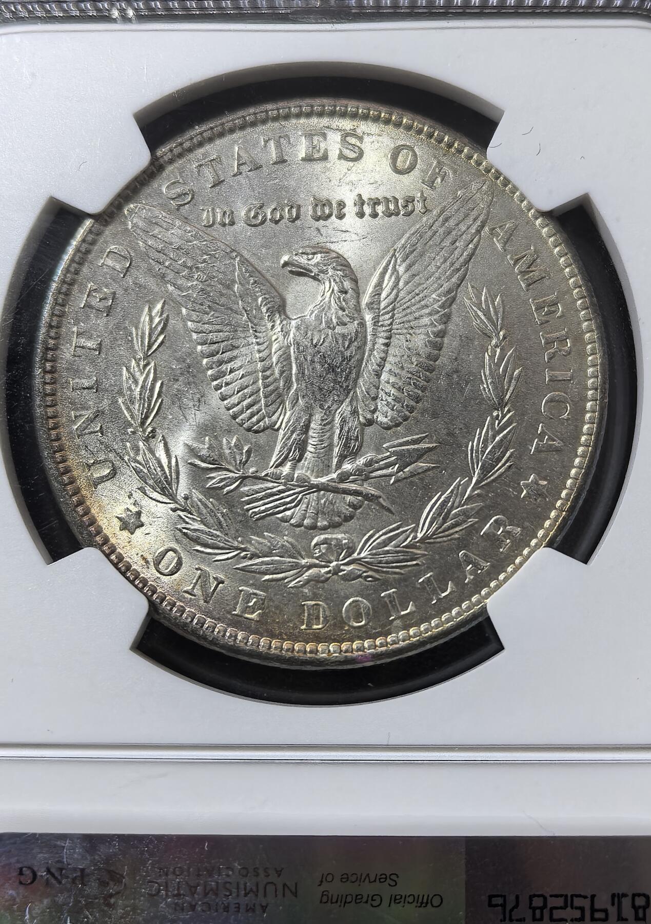 南宋泉阁俄币 外币 国币 专场第五期 美国 1889年摩根1美元银币 NGC评级MS63分 双面转光黄油彩老包浆 低评