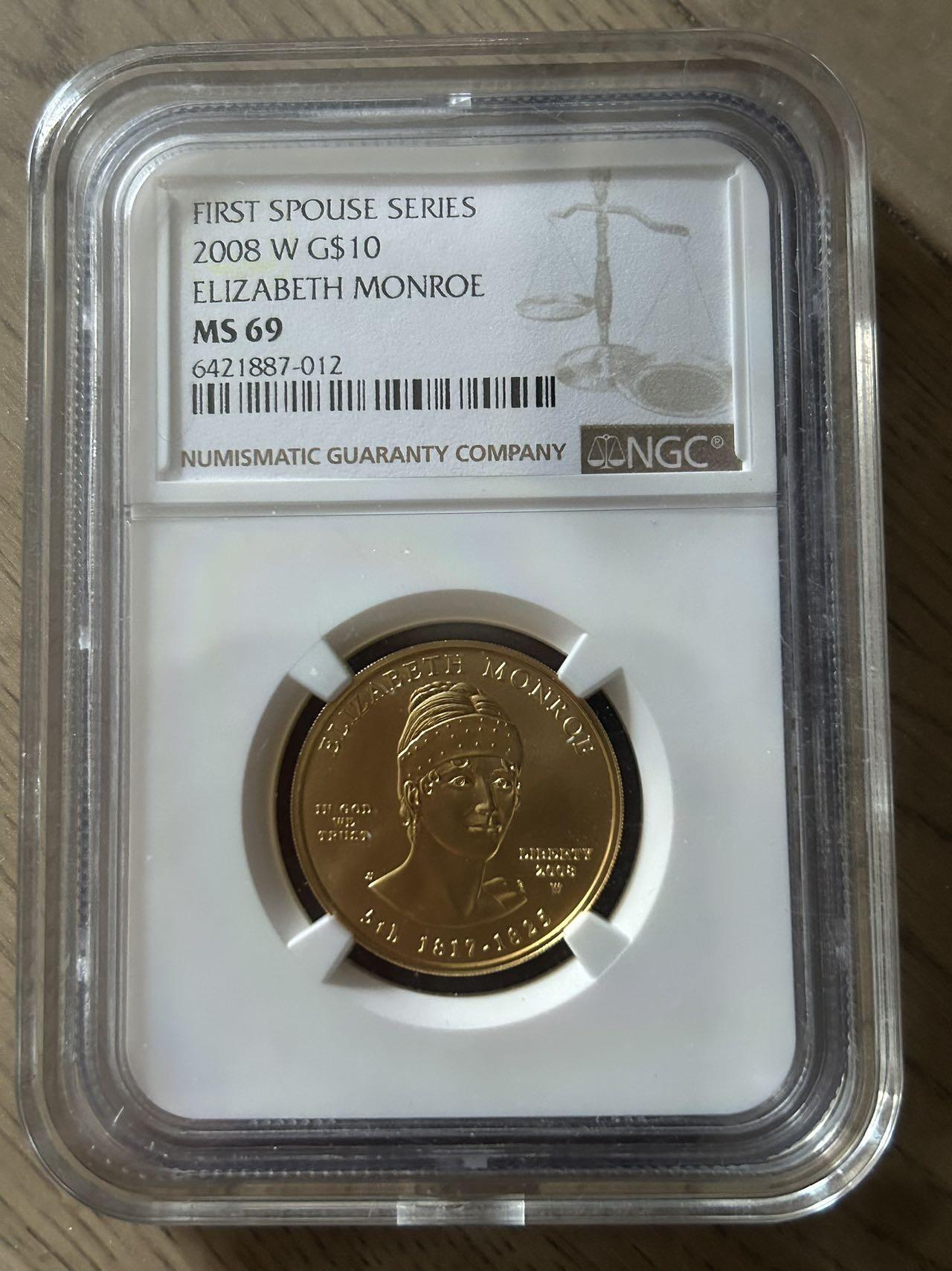 收藏联盟Quantum Auction 第401期拍卖 @征集拍品 长期供货可享分佣福利  2008年美国第一夫人纪念金币 NGC MS69
