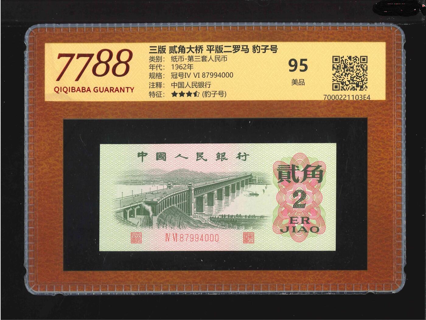 北极狼藏苑社（40）精品专场 0692-②三版·贰角大桥·平版二罗马（7788评级95分、3.5星)