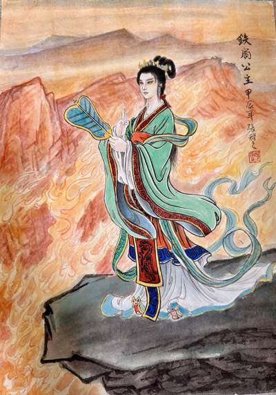 白泽拍卖卡牌手绘专场第10期（精品大拍） - 2024 张耀之手绘画 铁扇公主 尺寸：29cm*42cm