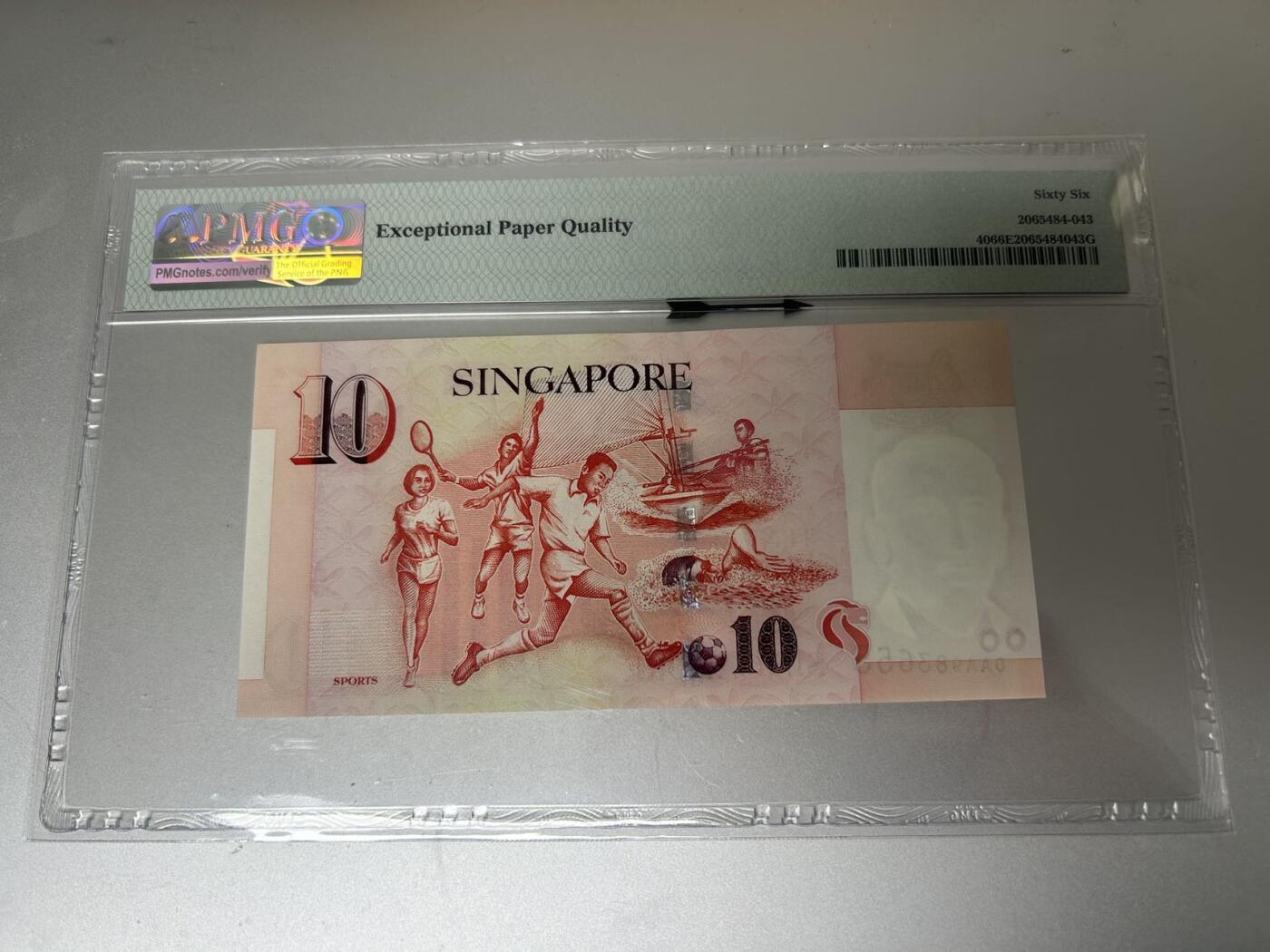 收藏联盟Quantum Auction 第401期拍卖 @征集拍品 长期供货可享分佣福利  1999年新加坡10元 00A首发冠 号码无47 PMG66E