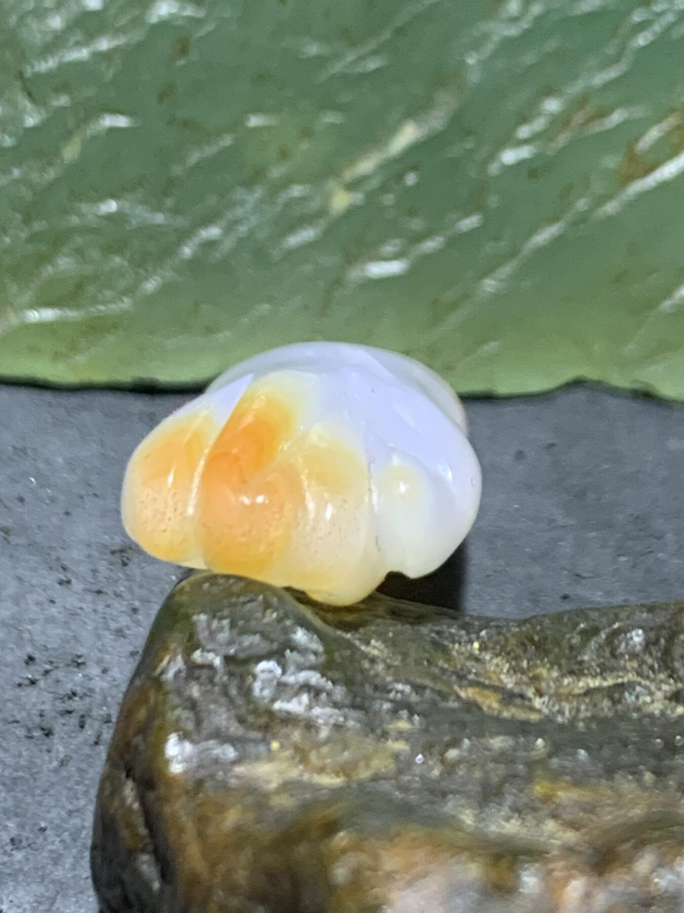 精美高玉化亚光海洋玉髓手工俏色巧雕白菜吊坠一个！