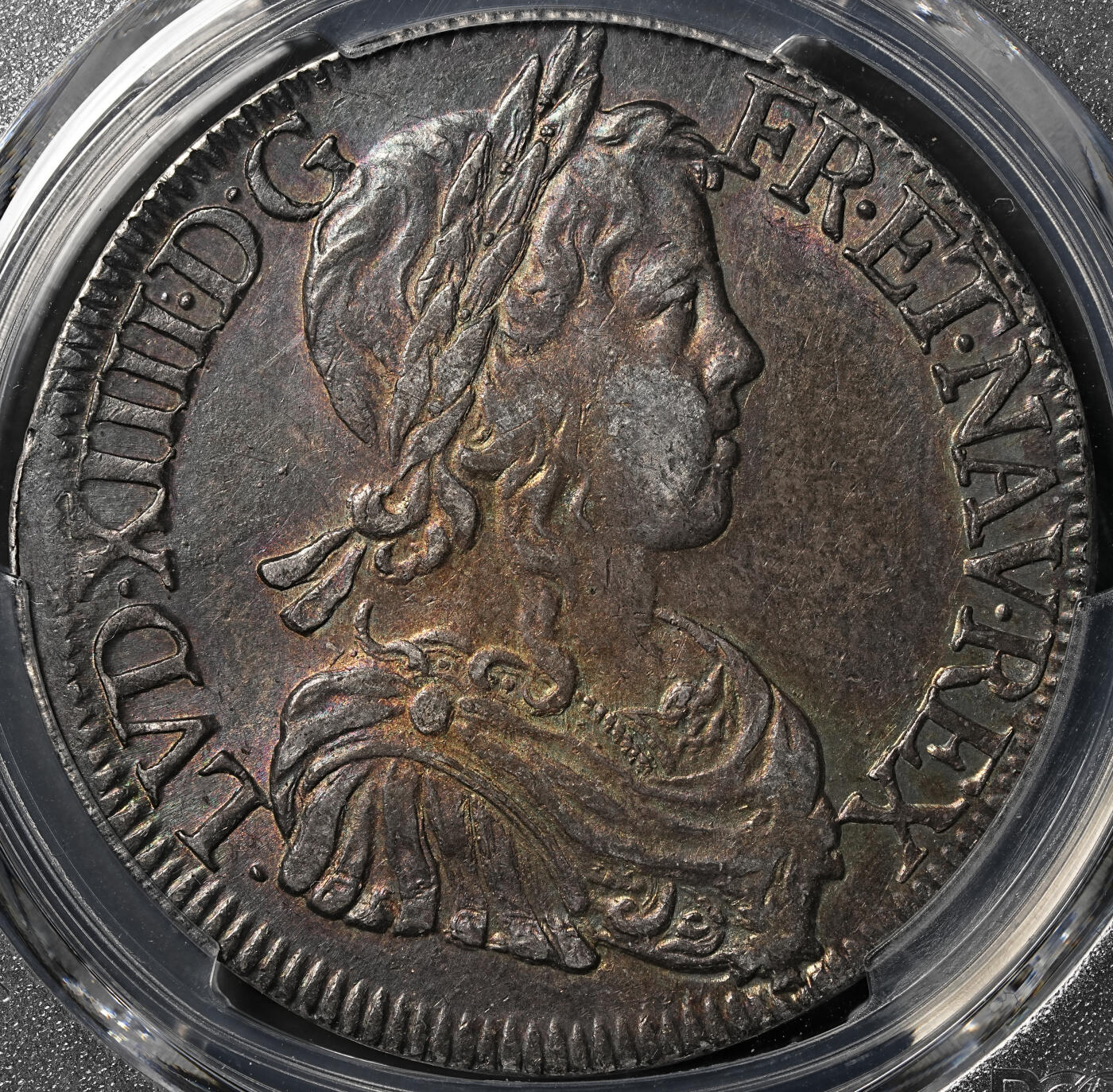 修遠堂世界钱币第五十一期 全场包邮 PCGS AU55 1648年法国1埃居大银币 K厂铭 路易十四少年头像 重酱五彩包浆