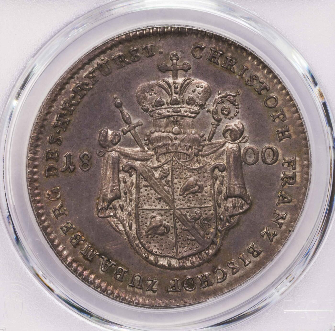 PCGS-MS63 1800德国班贝格教区景观泰勒大银币 冠军稀少