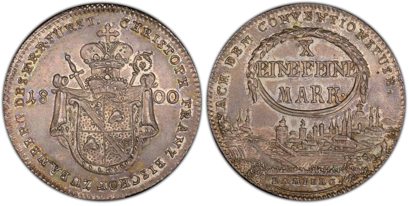 PCGS-MS63 1800德国班贝格教区景观泰勒大银币 冠军稀少