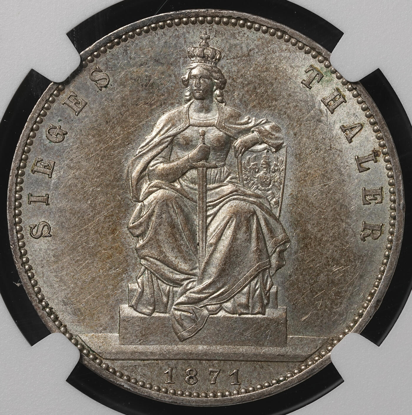 修遠堂世界钱币第五十一期 全场包邮 NGC MS62 1871年普鲁士-普法战争胜利1泰勒银币