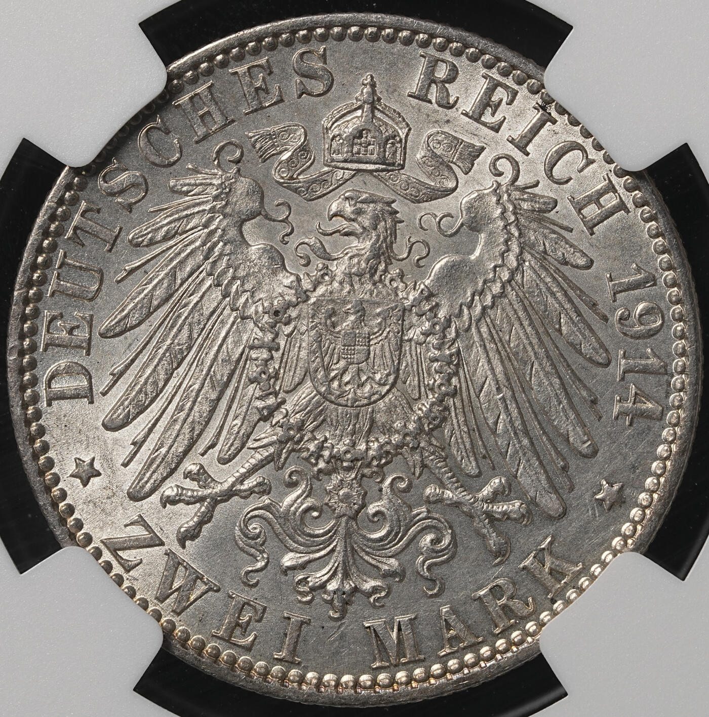 修遠堂世界钱币第五十一期 全场包邮 NGC MS63 1914年汉堡2马克银币 2马克MS比3马克少见 书价300美金