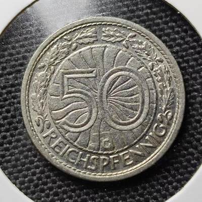 KK钱币收藏小铺 第203期 2月预留时间 每日一拍 周末发货 -  1928，德国魏玛共和国50芬尼