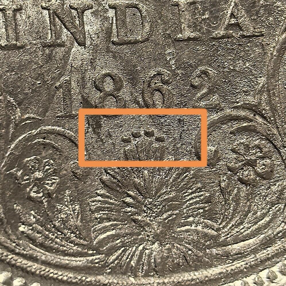 博洋堂世界钱币拍卖第104期（全场包邮） PCGS MS62 英属东印度公司1862年维多利亚1卢比银币，少见四点版