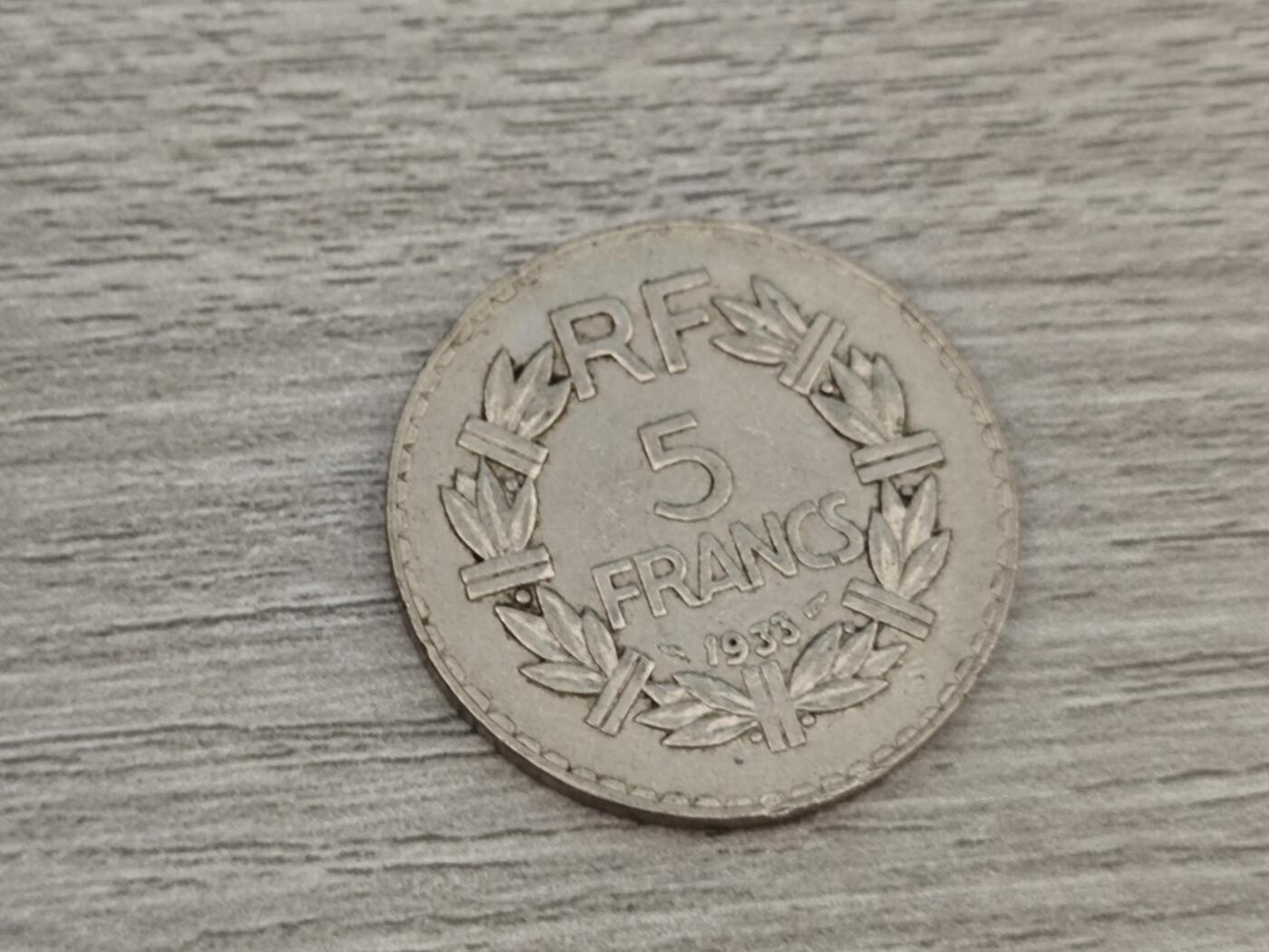 小小杂货铺第二十期（满五十包邮，可寄存，佣金为一元） 1933年五法郎第二枚