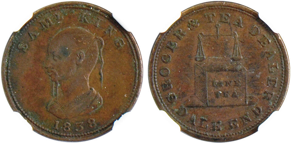 冠军2024年12月上海拍卖 1838年大不列颠1/4磅铜币，BATTY-904，Warwickshire Samuel King，NGC XF 45 BN，BWS收藏