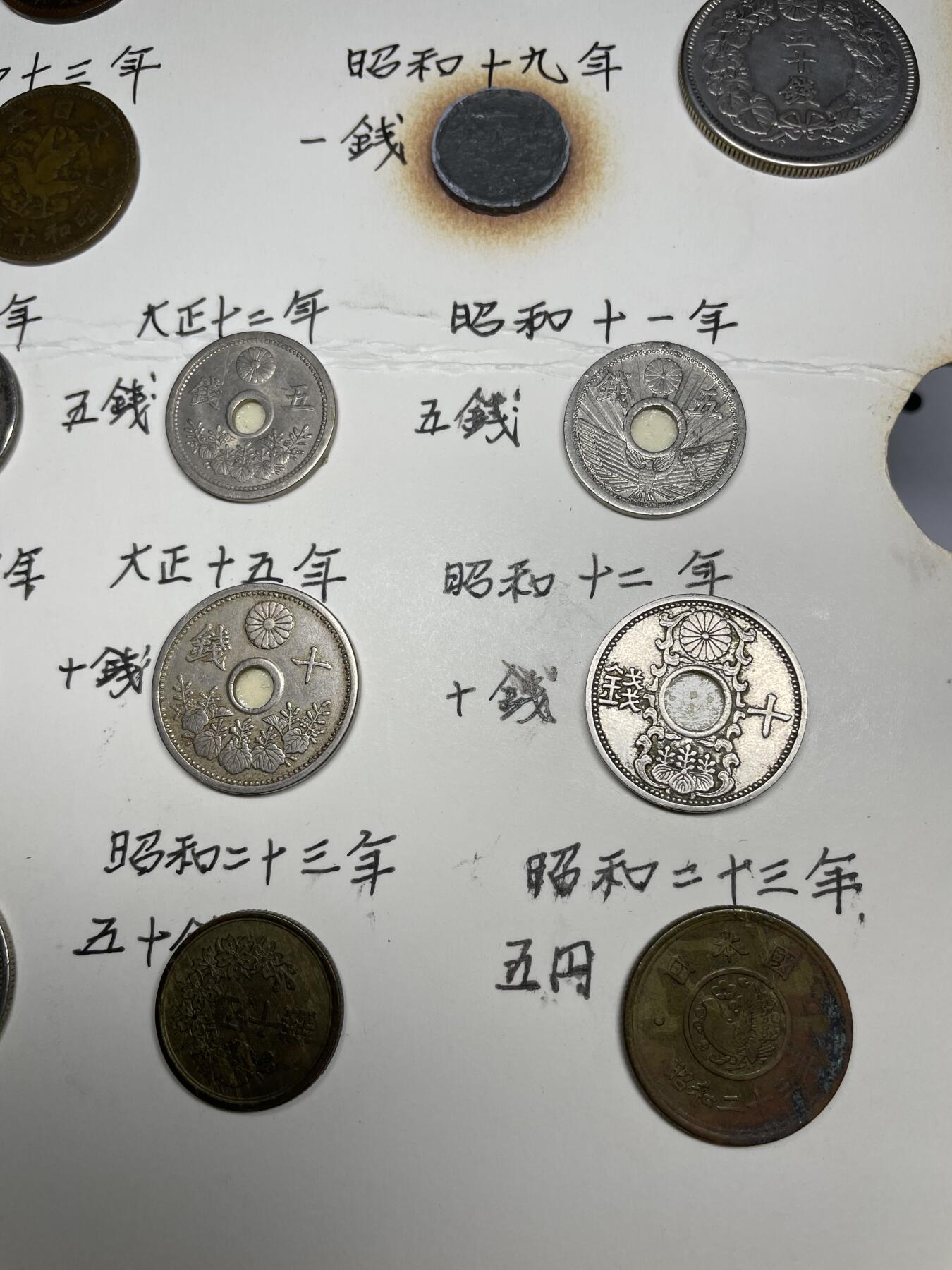 每日一拍，2024年集古藏今外币拍卖第十九期-第7场—（总第187拍），可以寄存60天，满160元包邮。 日本各面值硬币一页02