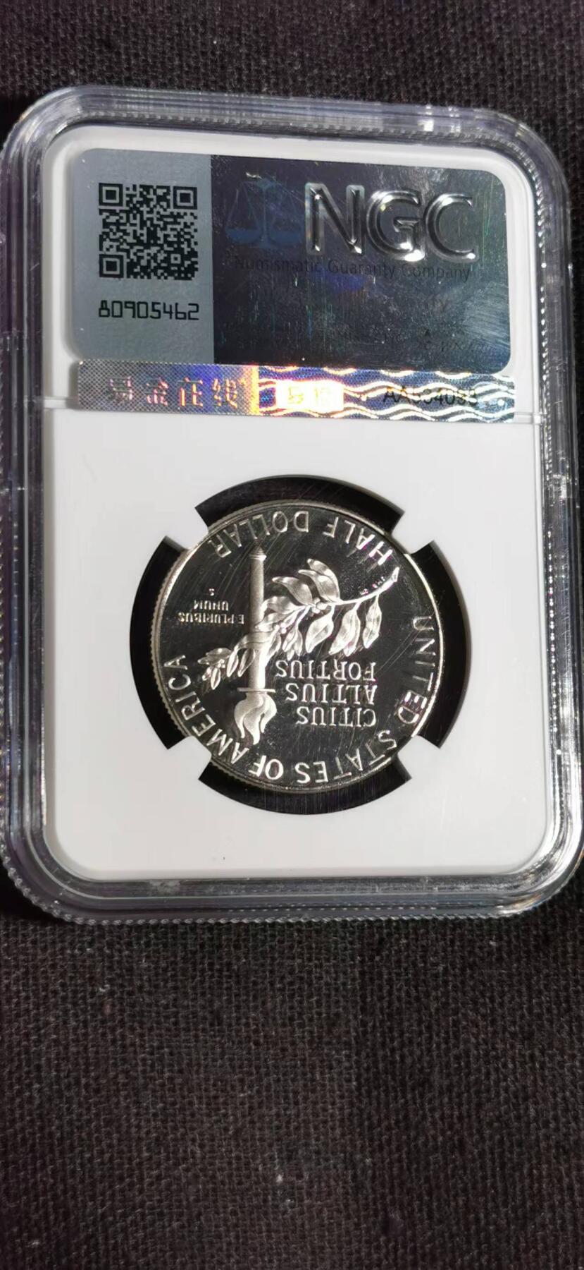 刘世昌艺术品销售中心～虎踞龙蟠*金杨在线联拍群第518期 美国1992年“巴塞罗那奥运会~自由体操”半美元精制纪念币（NGC   PF69UC   串号：8140977-006）1枚。