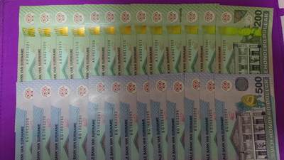 2024年苏里南200+500元 两张一对无47 全新UNC - 2024年苏里南200+500元 两张一对无47 全新UNC