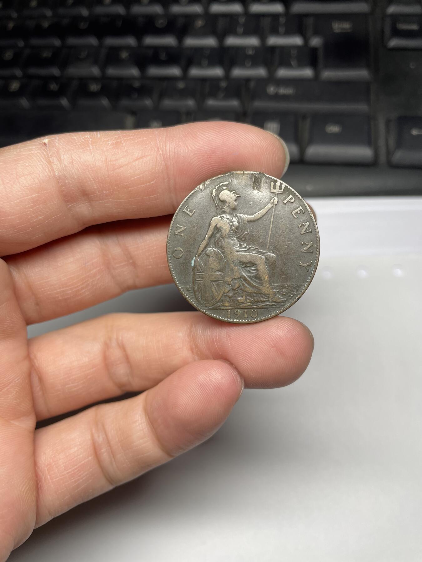 每日一拍，2024年集古藏今外币拍卖第十九期-第7场—（总第187拍），可以寄存60天，满160元包邮。 1910年英国一便士