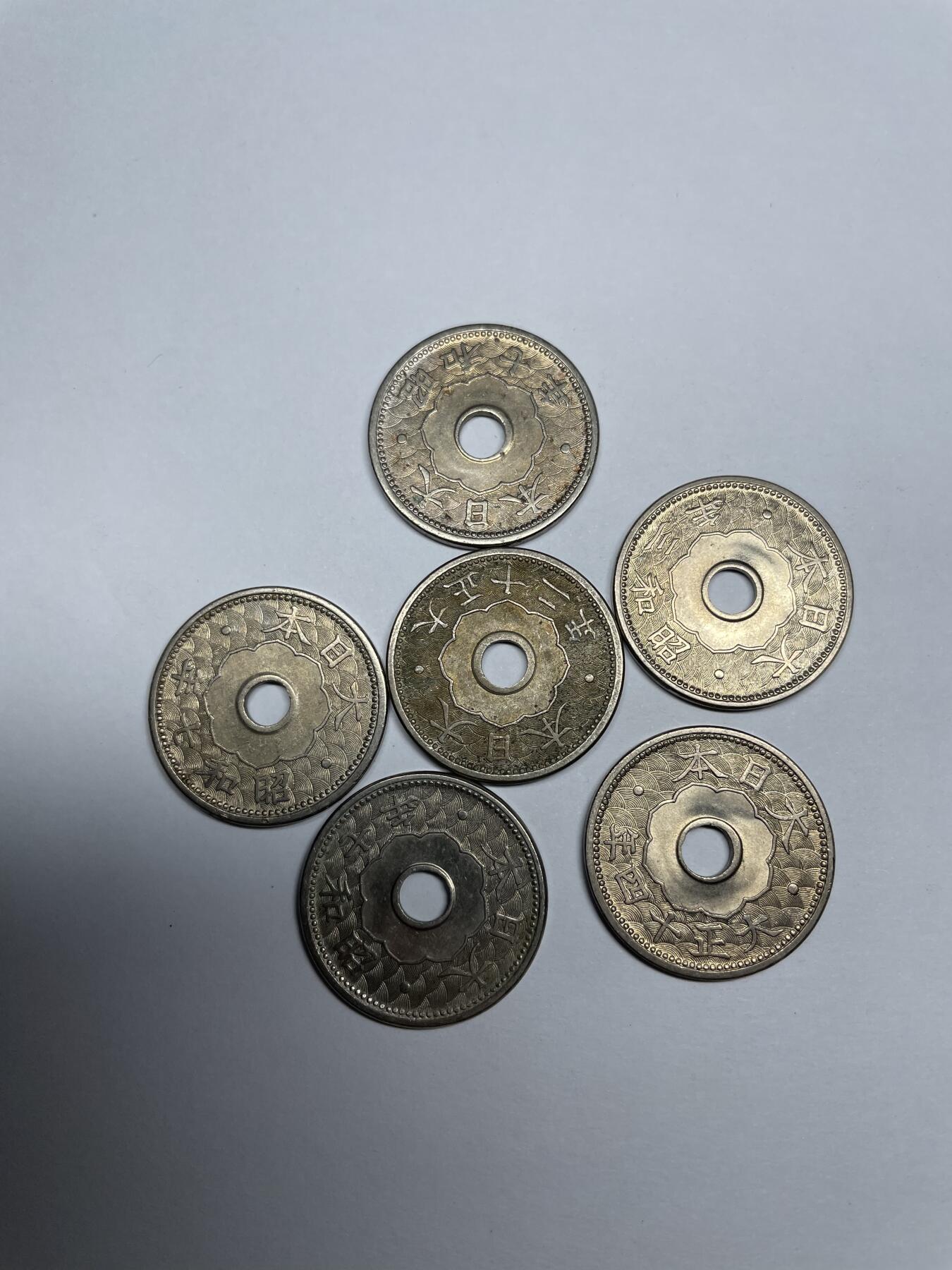每日一拍，2024年集古藏今外币拍卖第十九期-第7场—（总第187拍），可以寄存60天，满160元包邮。 白铜十钱6枚
