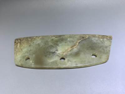 旧藏老玉刀，尺寸:长15cm*6.0cm*0.7cm克重:132.3g - 旧藏老玉刀，尺寸:长15cm*6.0cm*0.7cm克重:132.3g
