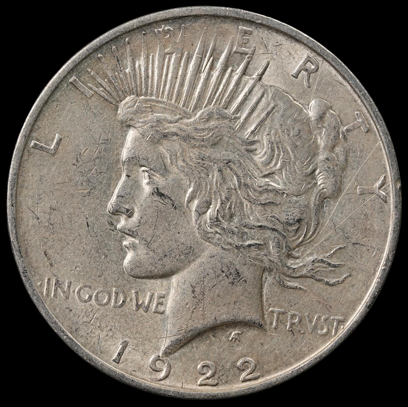 修遠堂世界钱币第五十一期 全场包邮 1922年美国和平鹰洋 D厂铭 26.71g