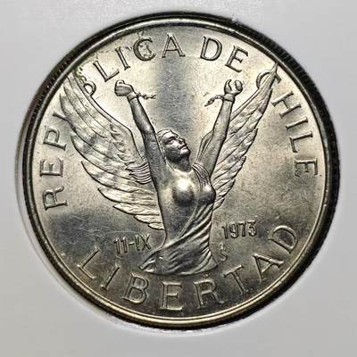 KK钱币收藏小铺 第205期 2月预留时间 每日一拍 周末发货 -  1977智利10比索 自由天使