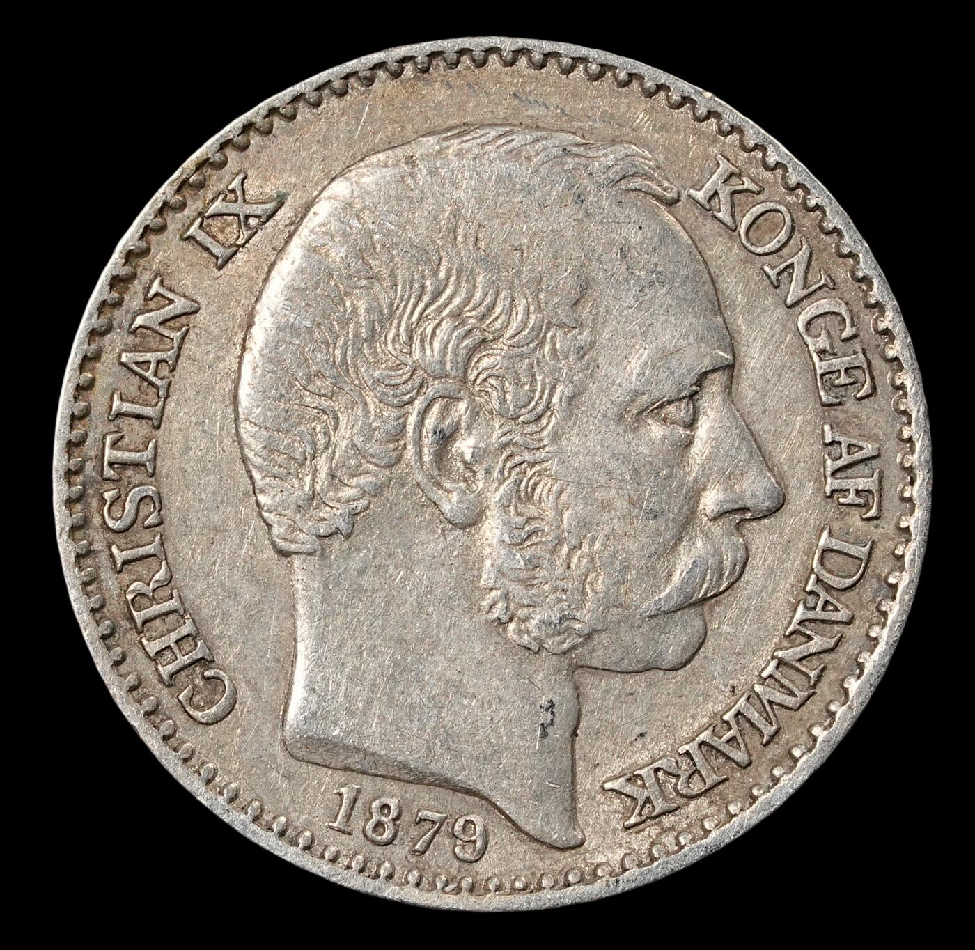 修遠堂世界钱币第五十一期 全场包邮 1879年丹属西印度5分银币 1.68g 稀少品种